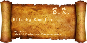 Bilszky Kamilla névjegykártya